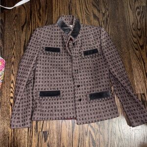 Neiman Marcus Nipon Coature Black and Brown Patterned Jacket 6